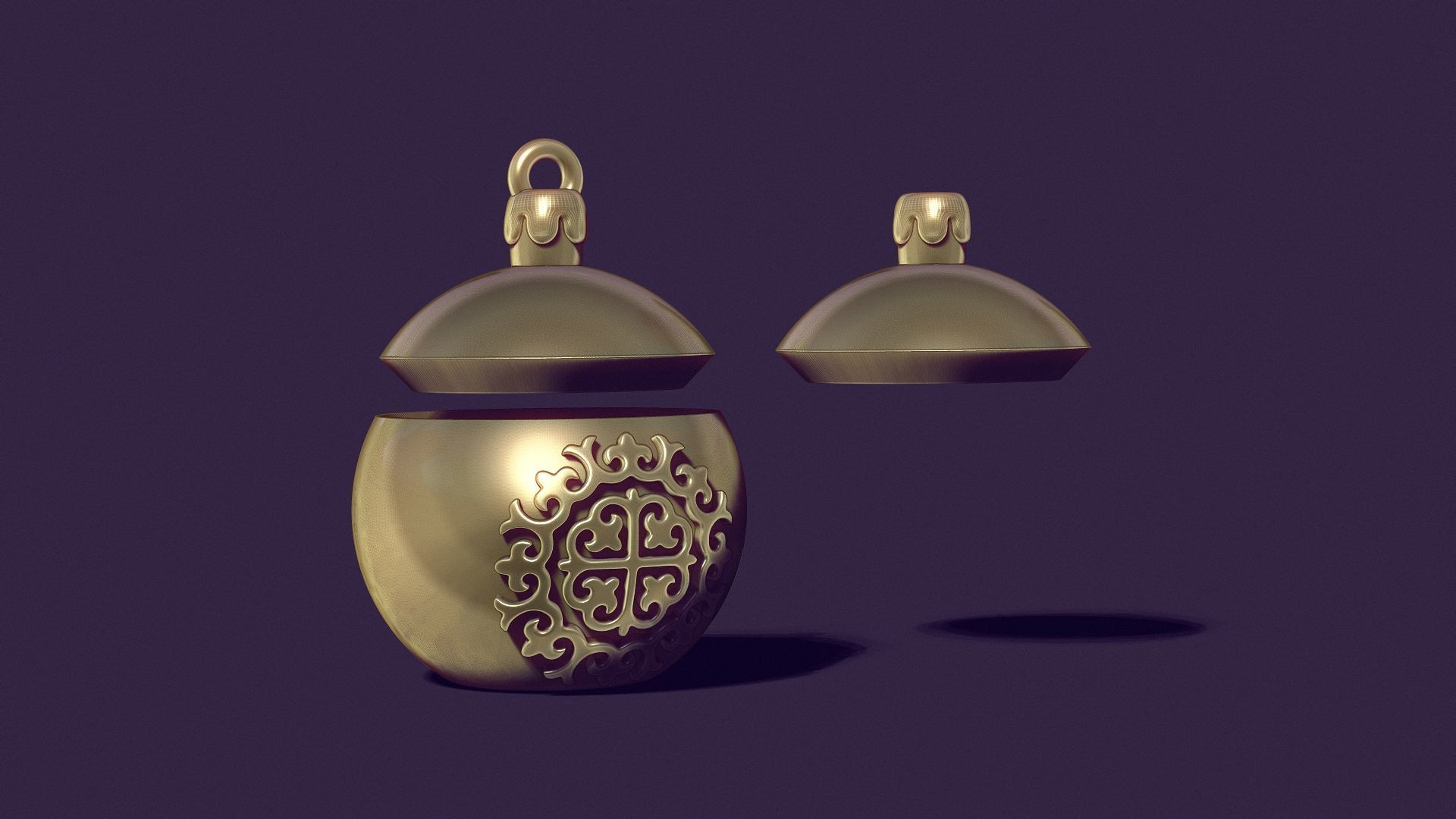 Christmas tree ball casting model 3D print model_5