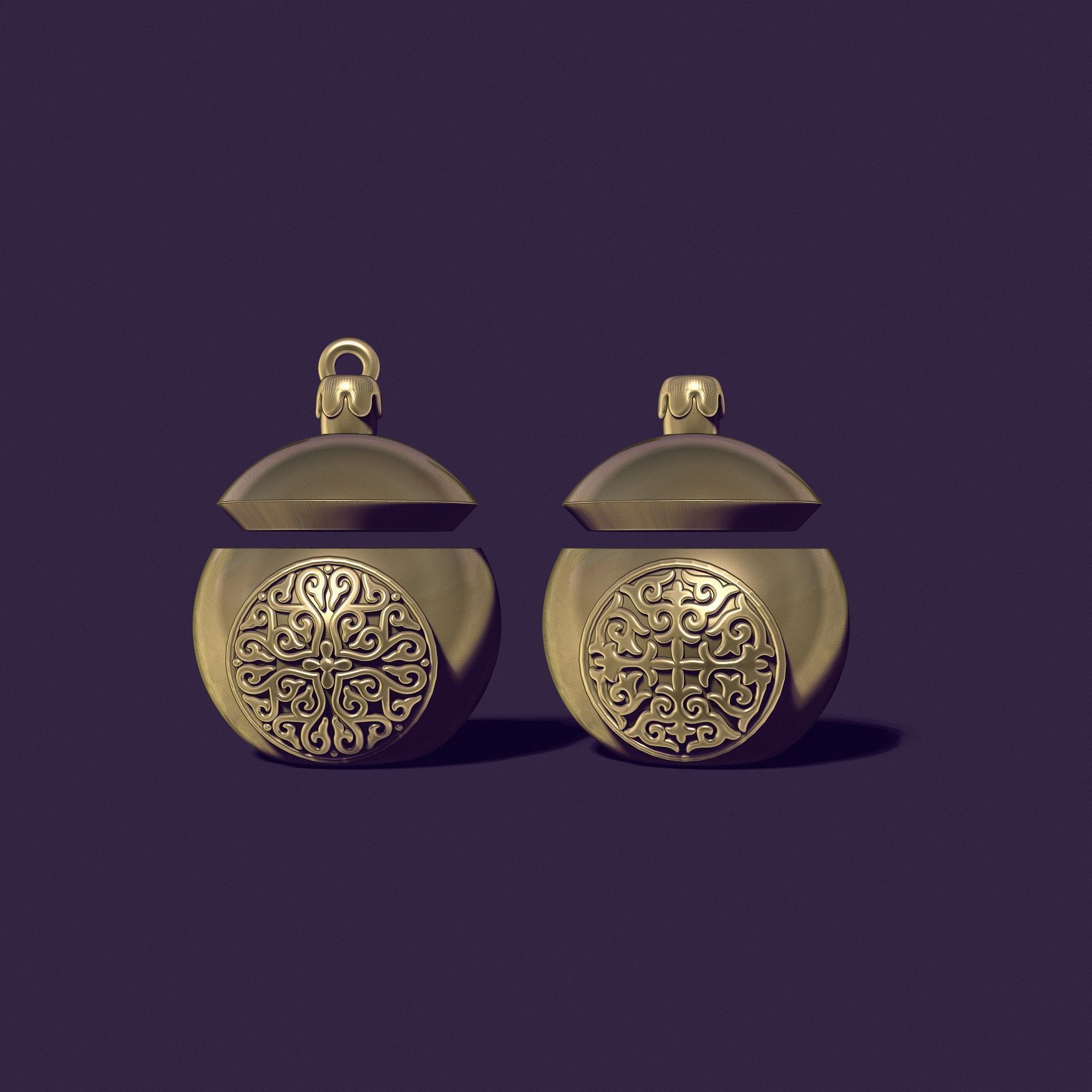 Christmas tree ball casting model 3D print model_5