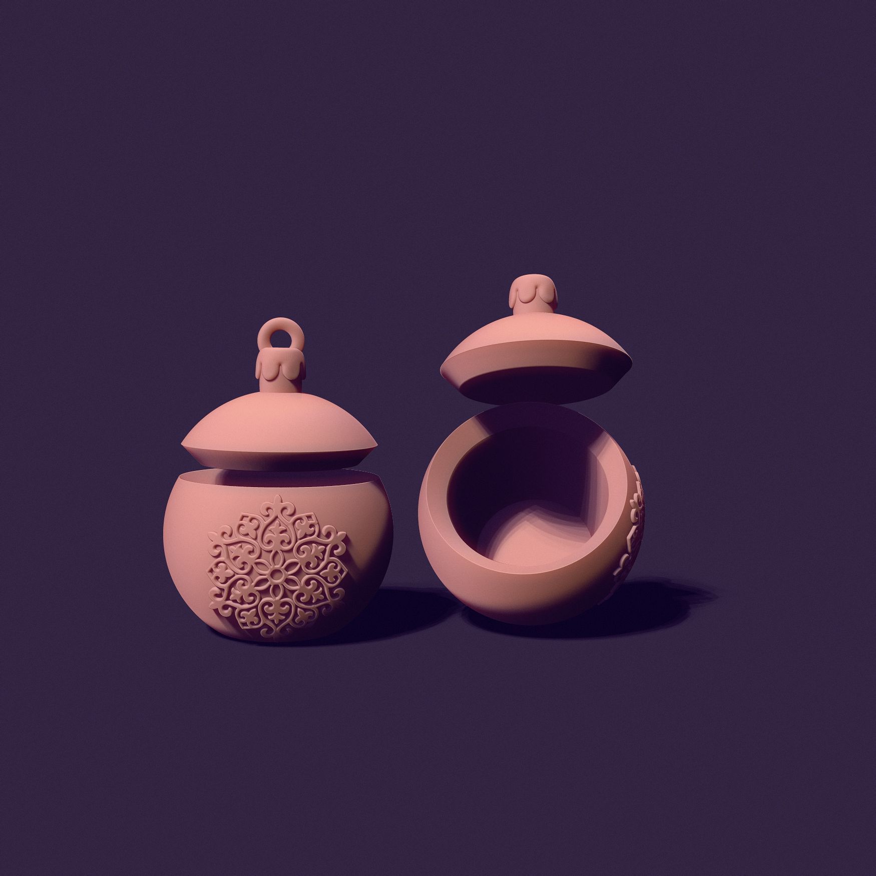 Christmas tree ball casting model 3D print model_6