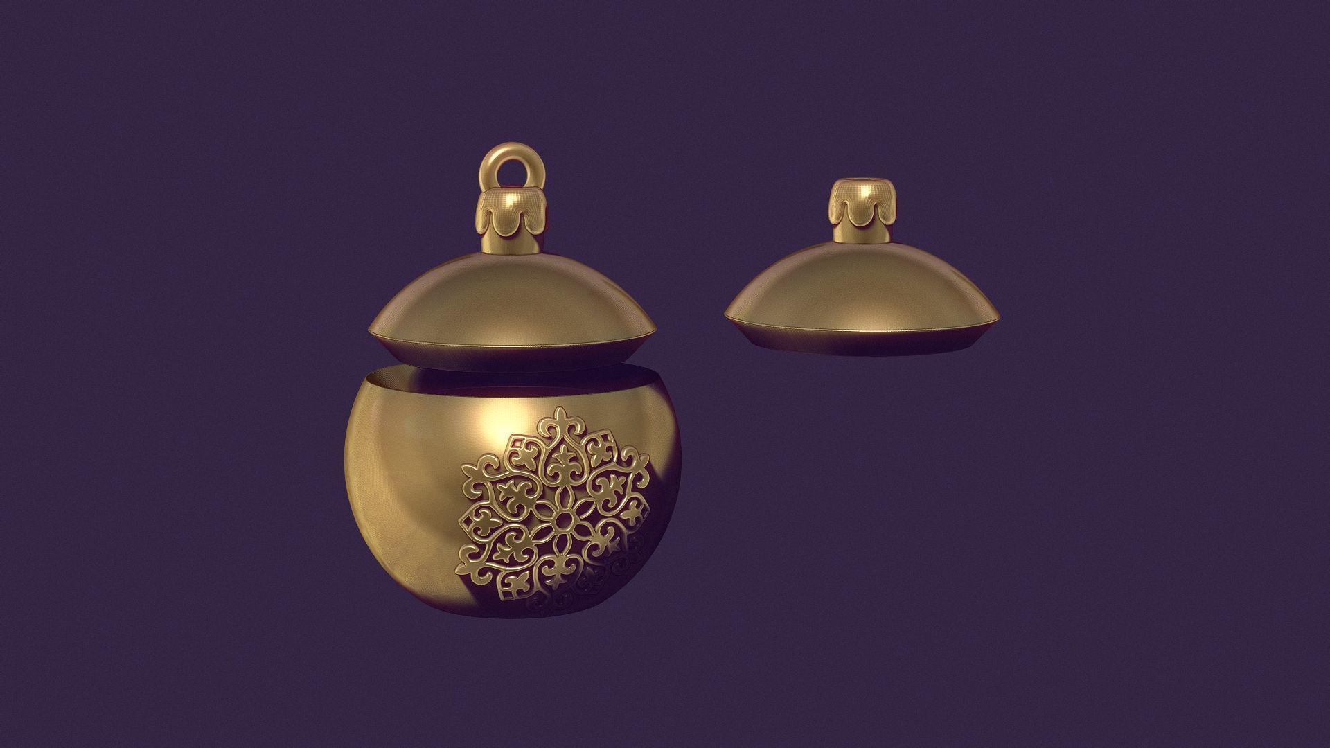 Christmas tree ball casting model 3D print model_3