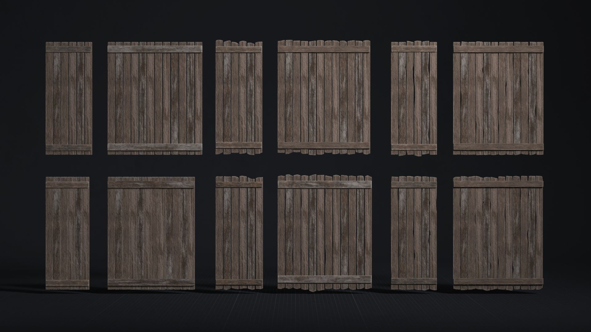 Wooden Planks Pack 01 Low-poly 3D model_6