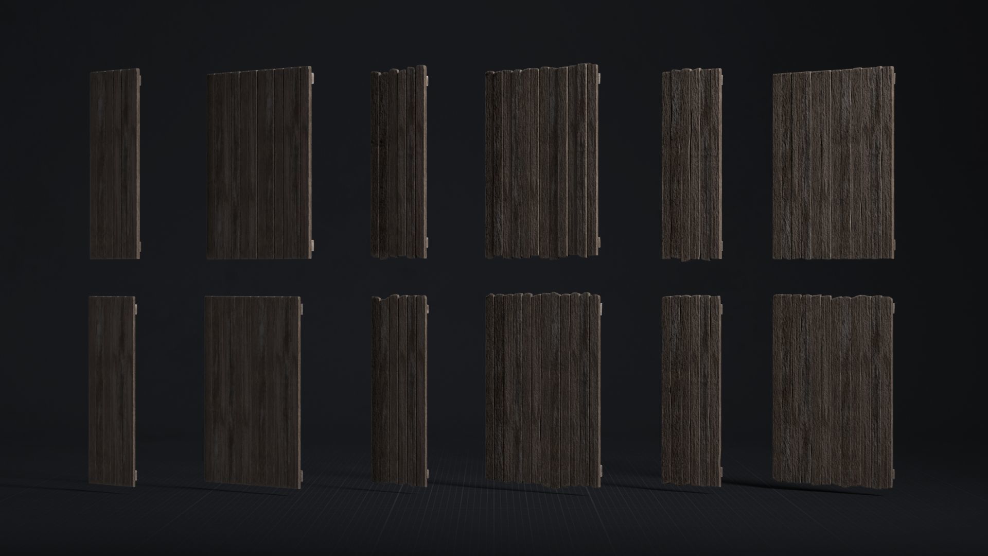 Wooden Planks Pack 01 Low-poly 3D model_2