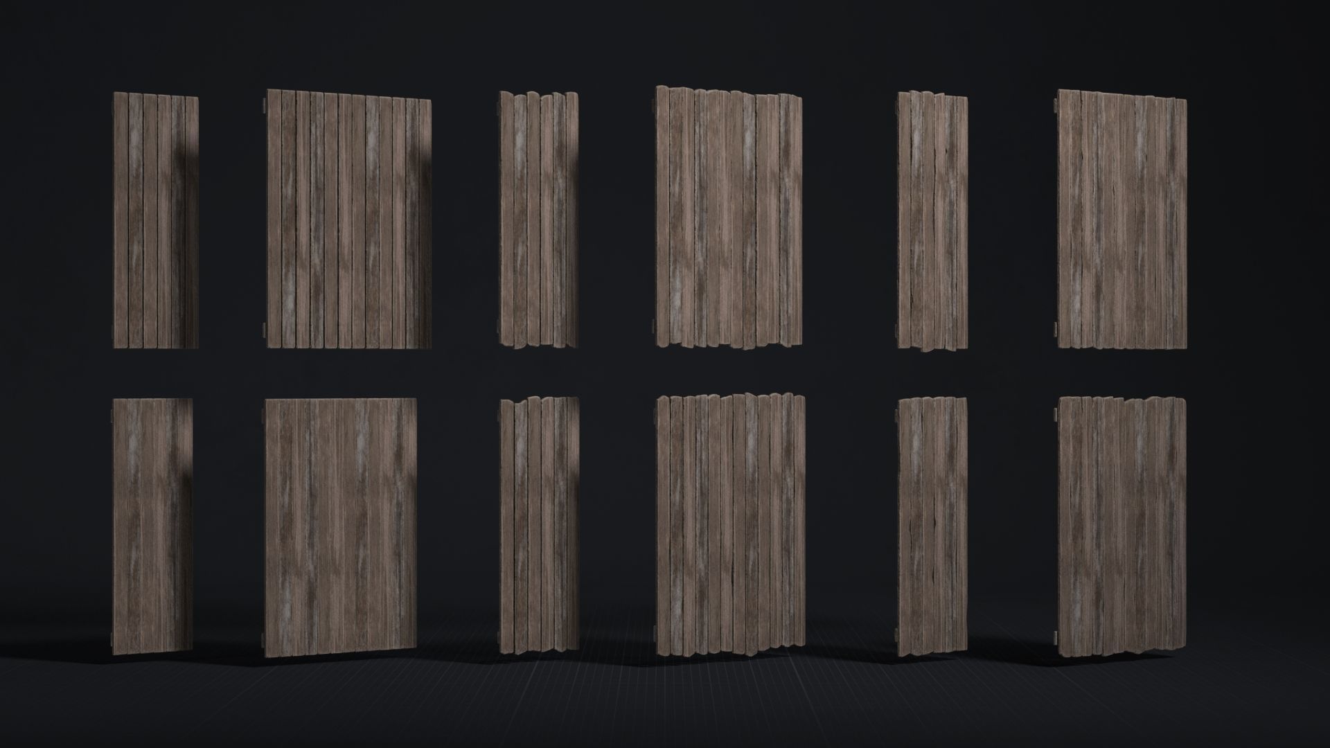 Wooden Planks Pack 01 Low-poly 3D model_4