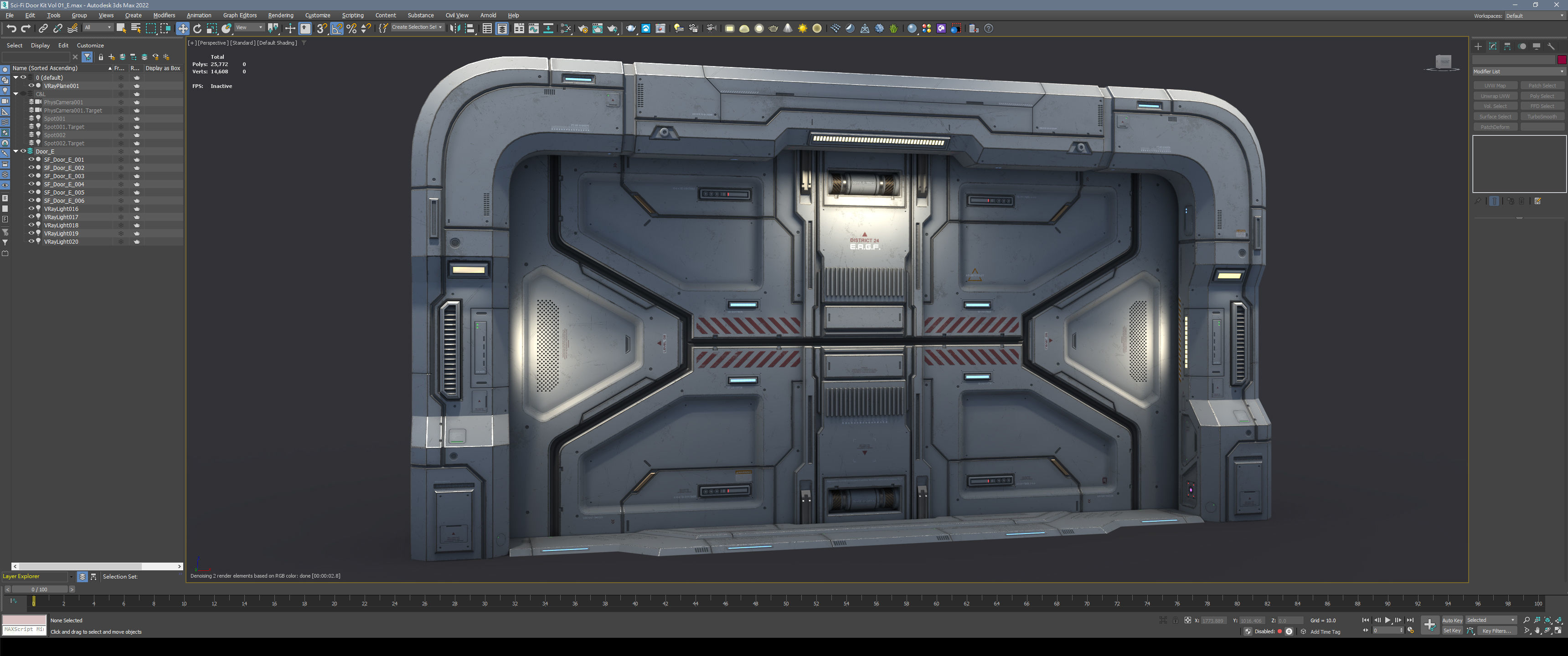 Sci-Fi Door Kit Vol 01-Type E-PBR Low-poly 3D model_3