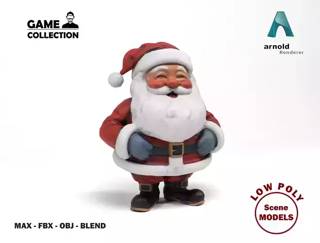 Santa Claus Low-poly 3D model
