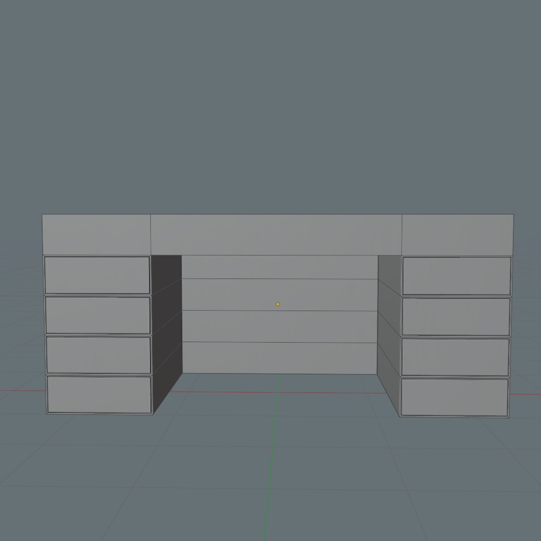 Wooden Realistic Desk Low-poly 3D model_6