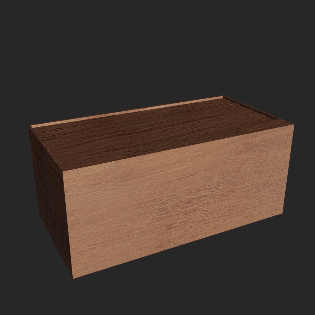 Wooden Realistic Desk Low-poly 3D model_5