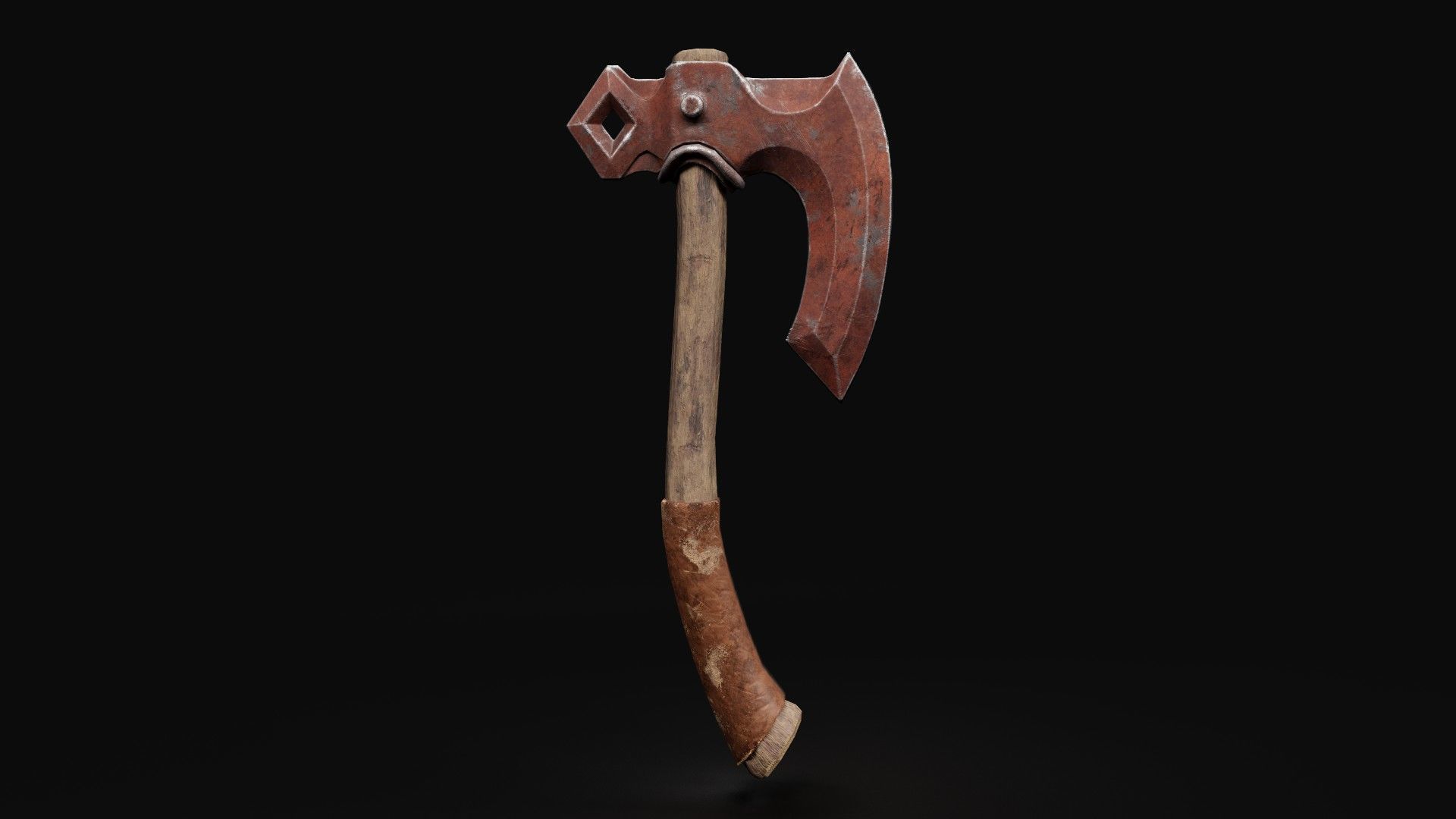 Medieval Axe Low-poly 3D model Low-poly 3D model_1