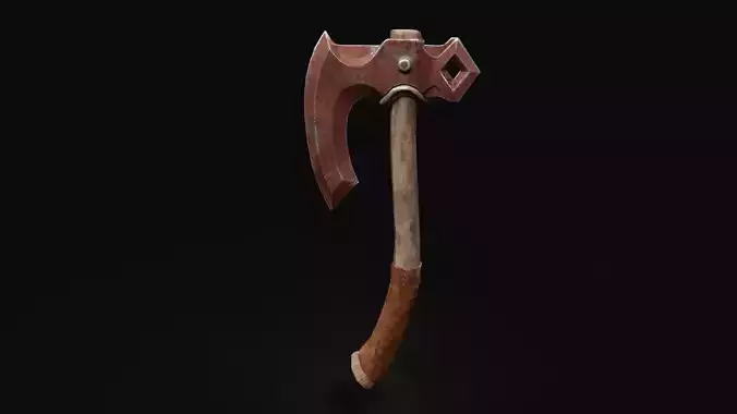 Medieval Axe Low-poly 3D model