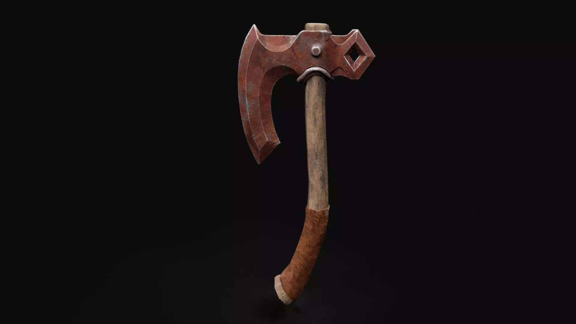 Medieval Axe Low-poly 3D model Low-poly 3D model_0