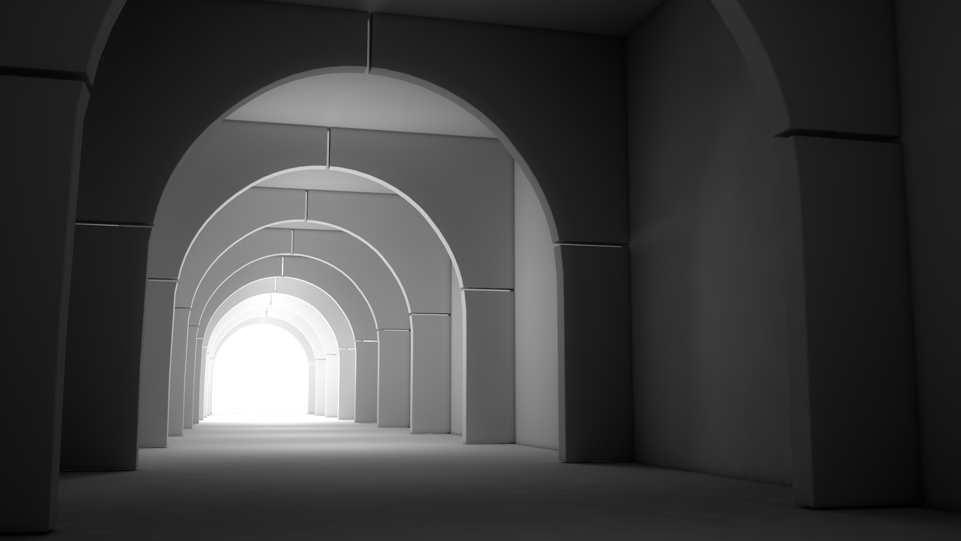 Sci Fi Hallway Interior 3D model_3
