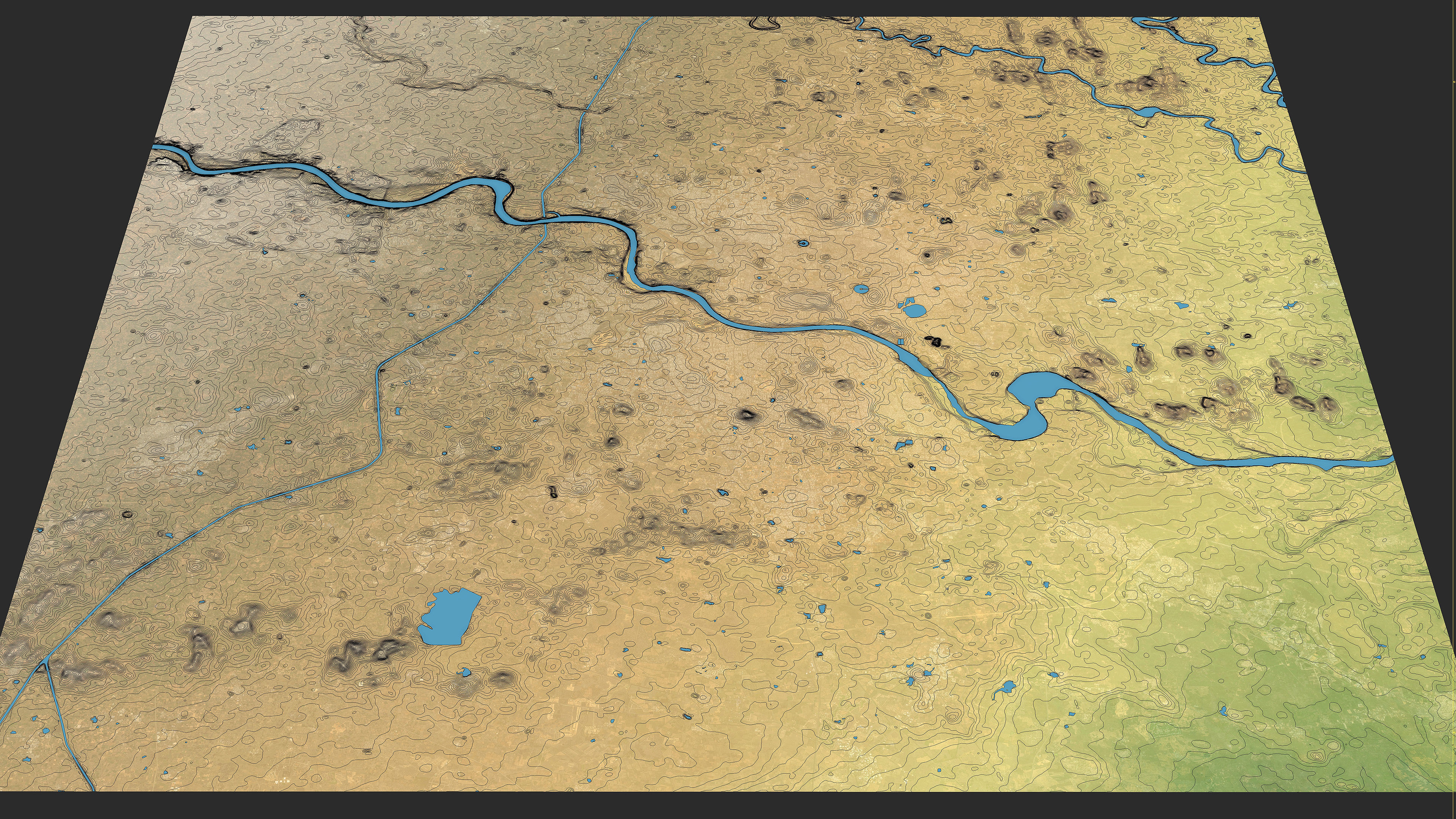 Ahmedabad - Topography Terrain Low-poly 3D model_3