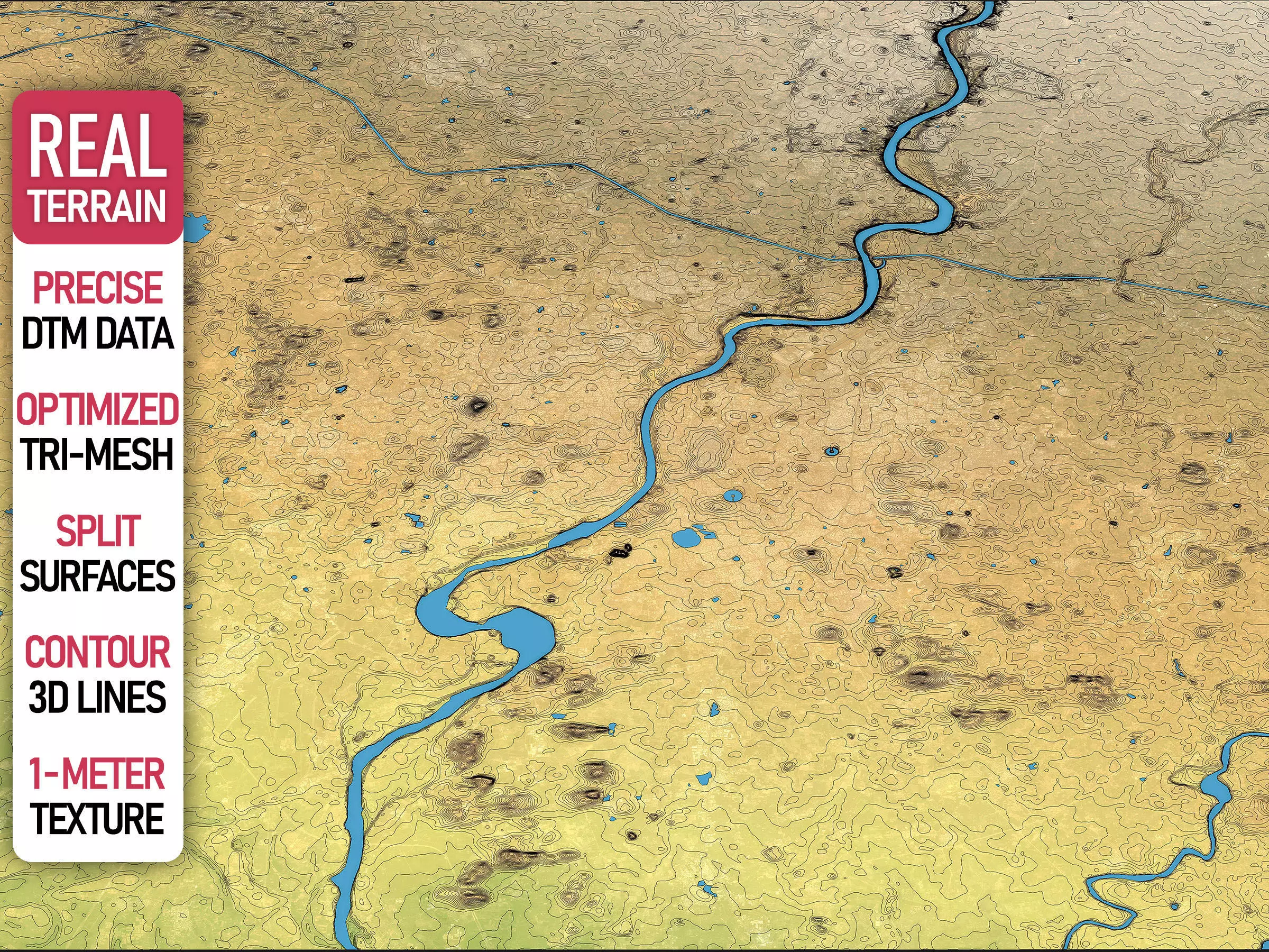 Ahmedabad - Topography Terrain Low-poly 3D model_0