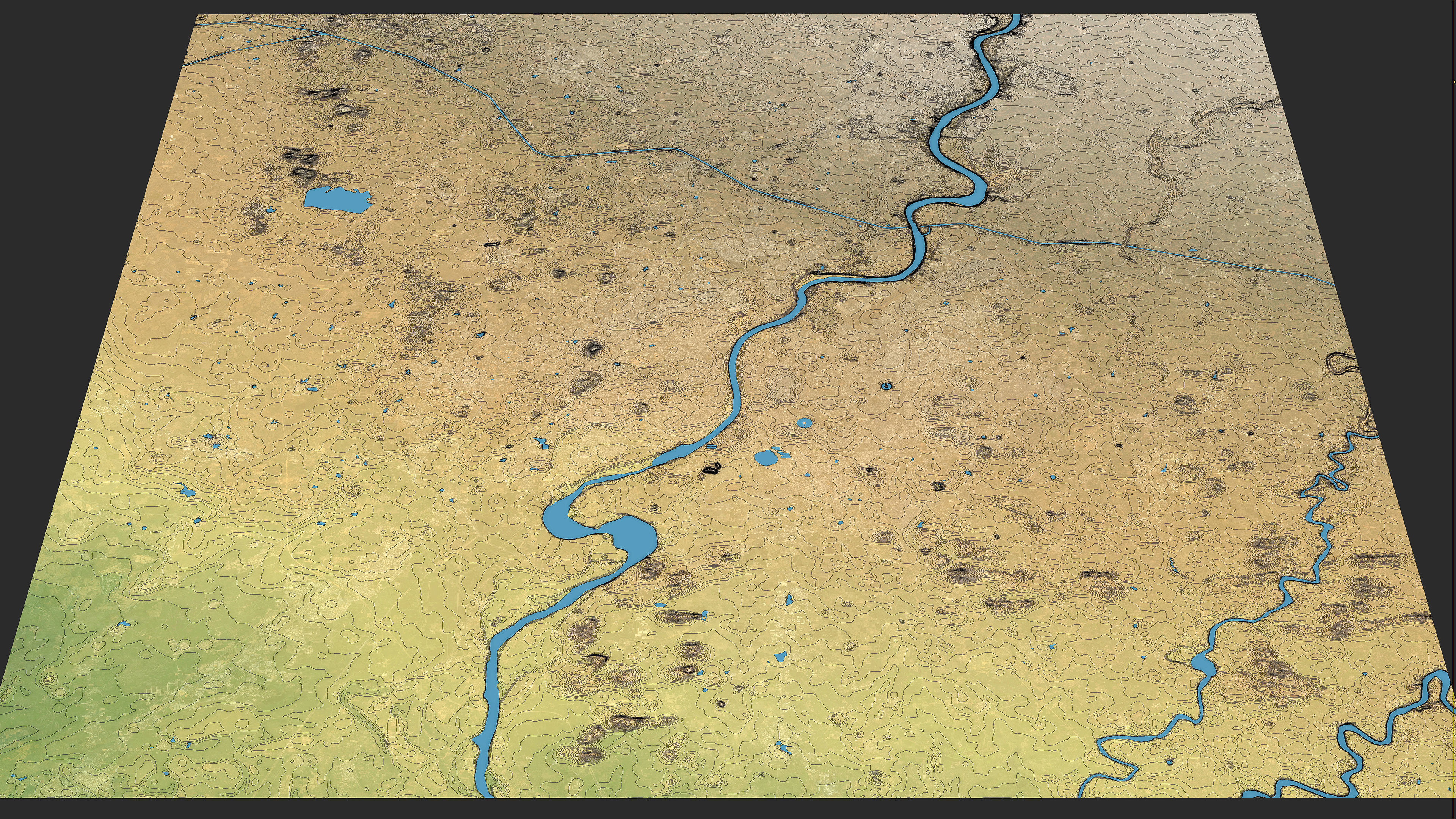 Ahmedabad - Topography Terrain Low-poly 3D model_1