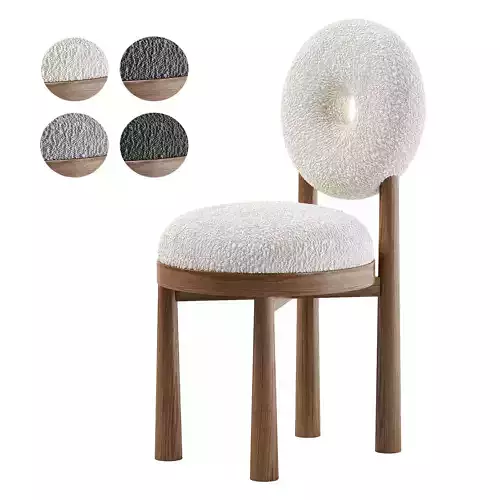 Luxury Nordic Lamb Wool Leisure wood Dining Chair