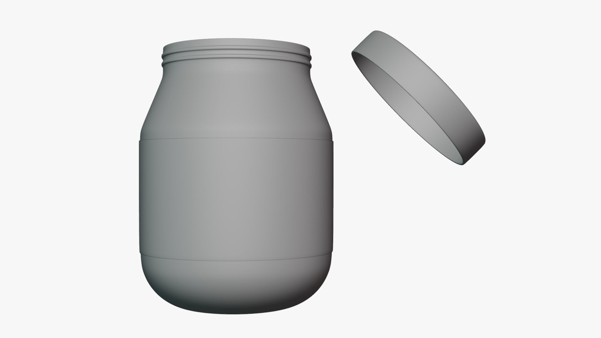 Basic Mayonnaise Jar - Geometry Only No Textures No Materials 3D model_4
