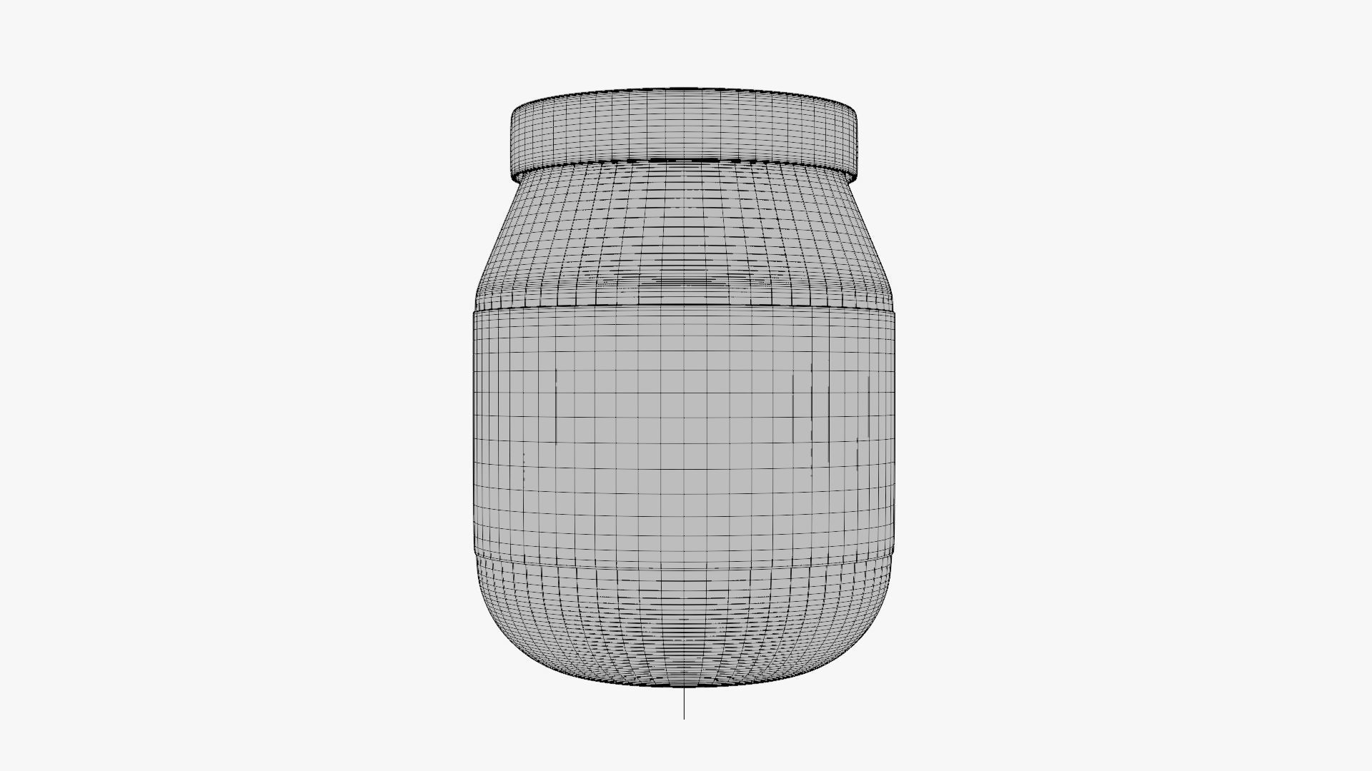 Basic Mayonnaise Jar - Geometry Only No Textures No Materials 3D model_5