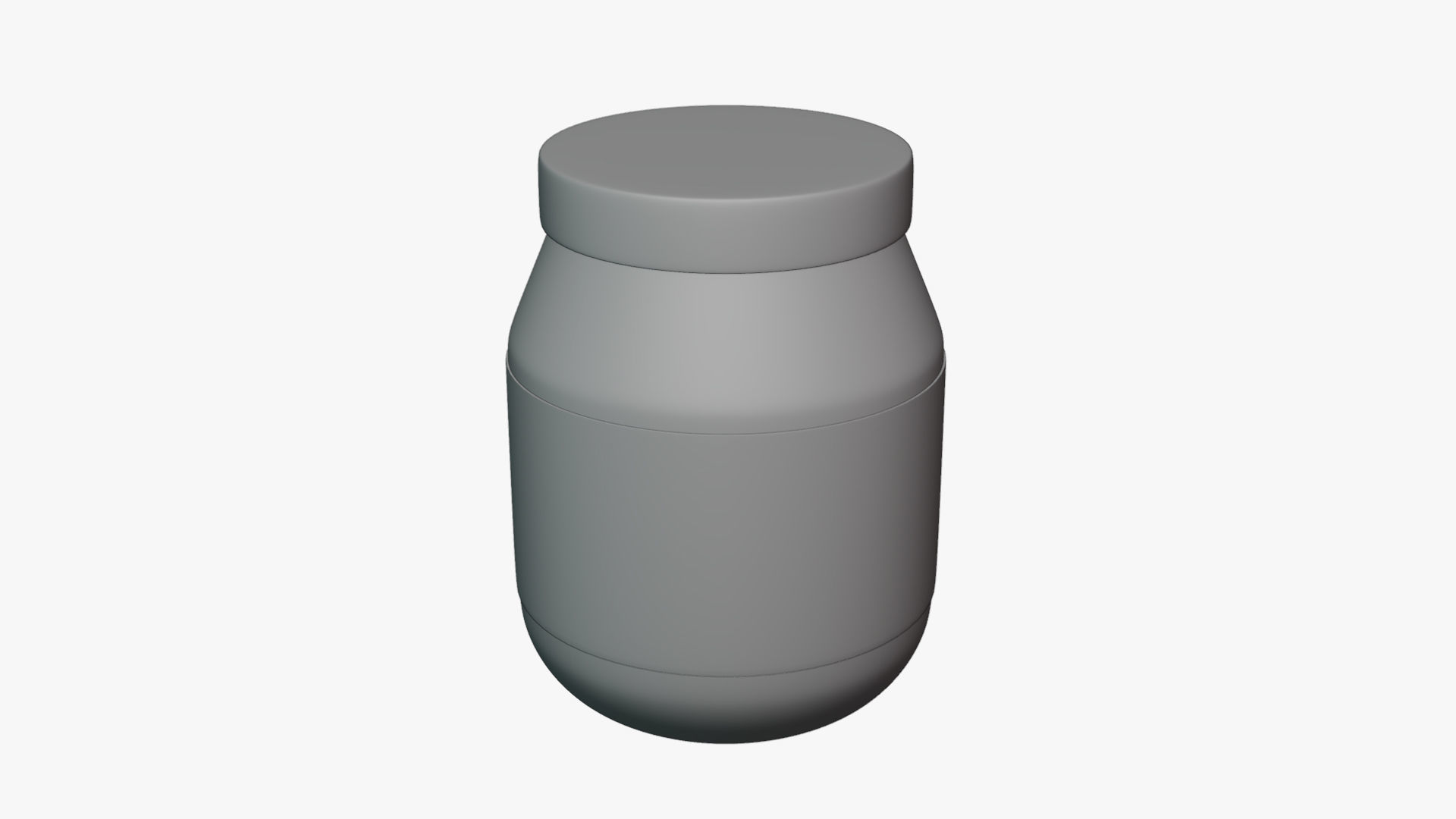 Basic Mayonnaise Jar - Geometry Only No Textures No Materials 3D model_3