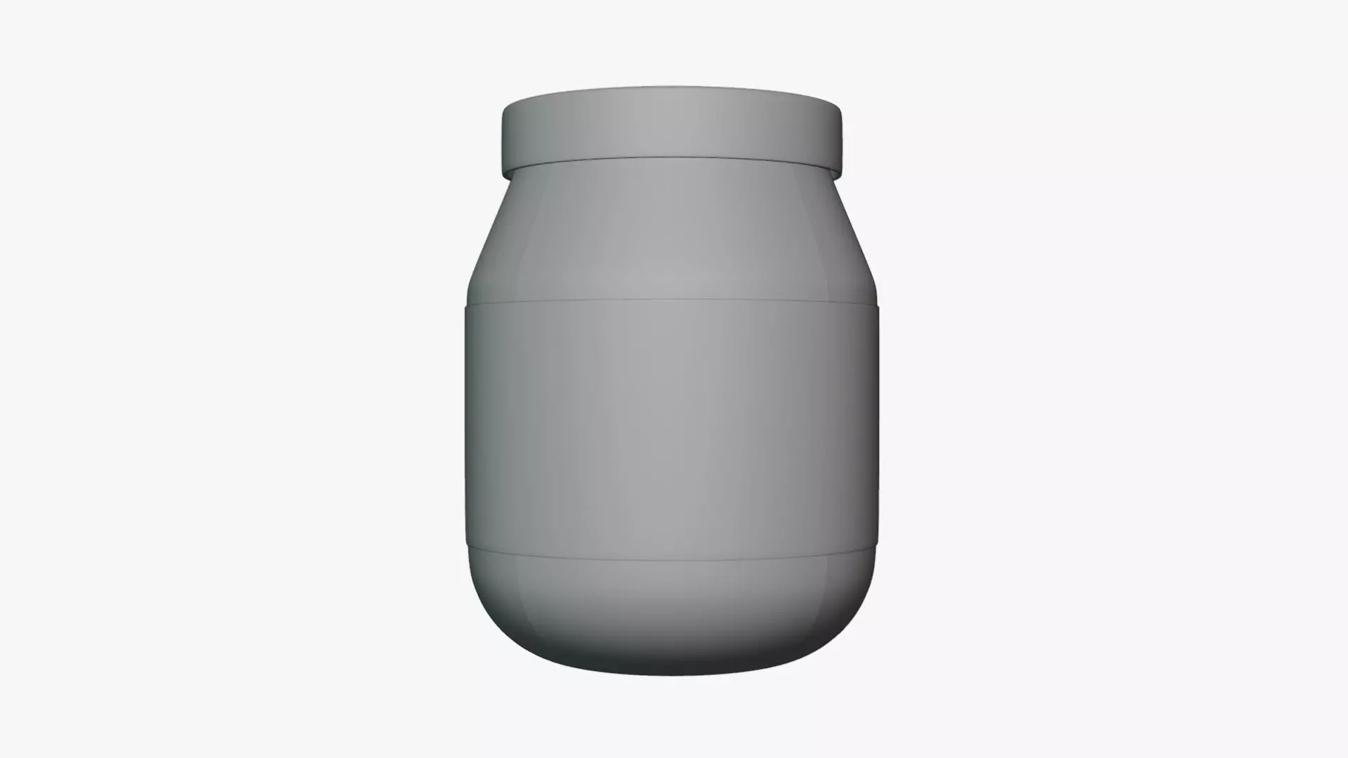 Basic Mayonnaise Jar - Geometry Only No Textures No Materials 3D model_0