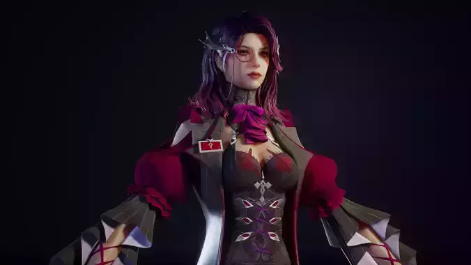 VAMPIRE GIRL 3D MODEL Low-poly 3D model