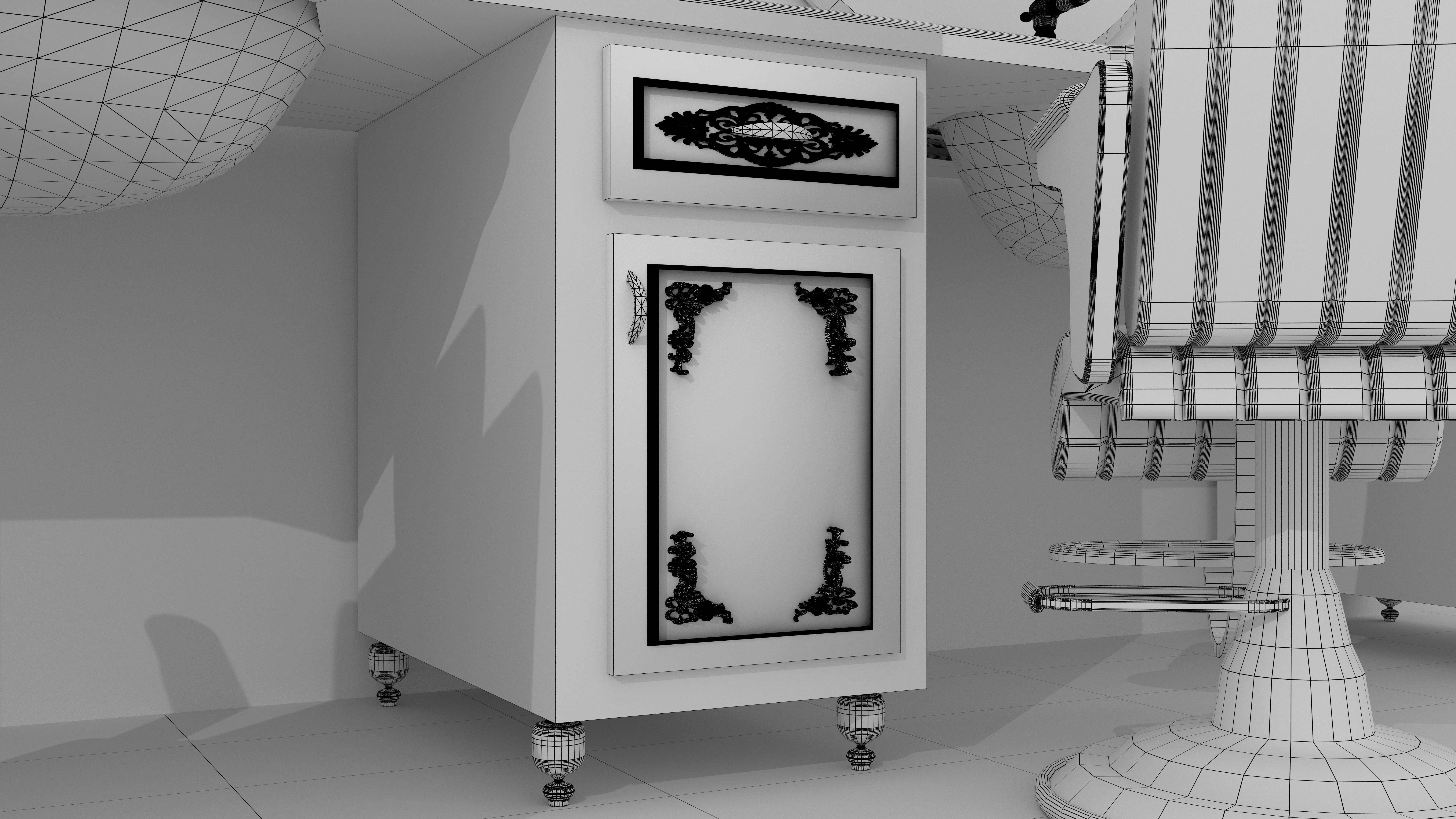 Barbershop Counter 3D model_11