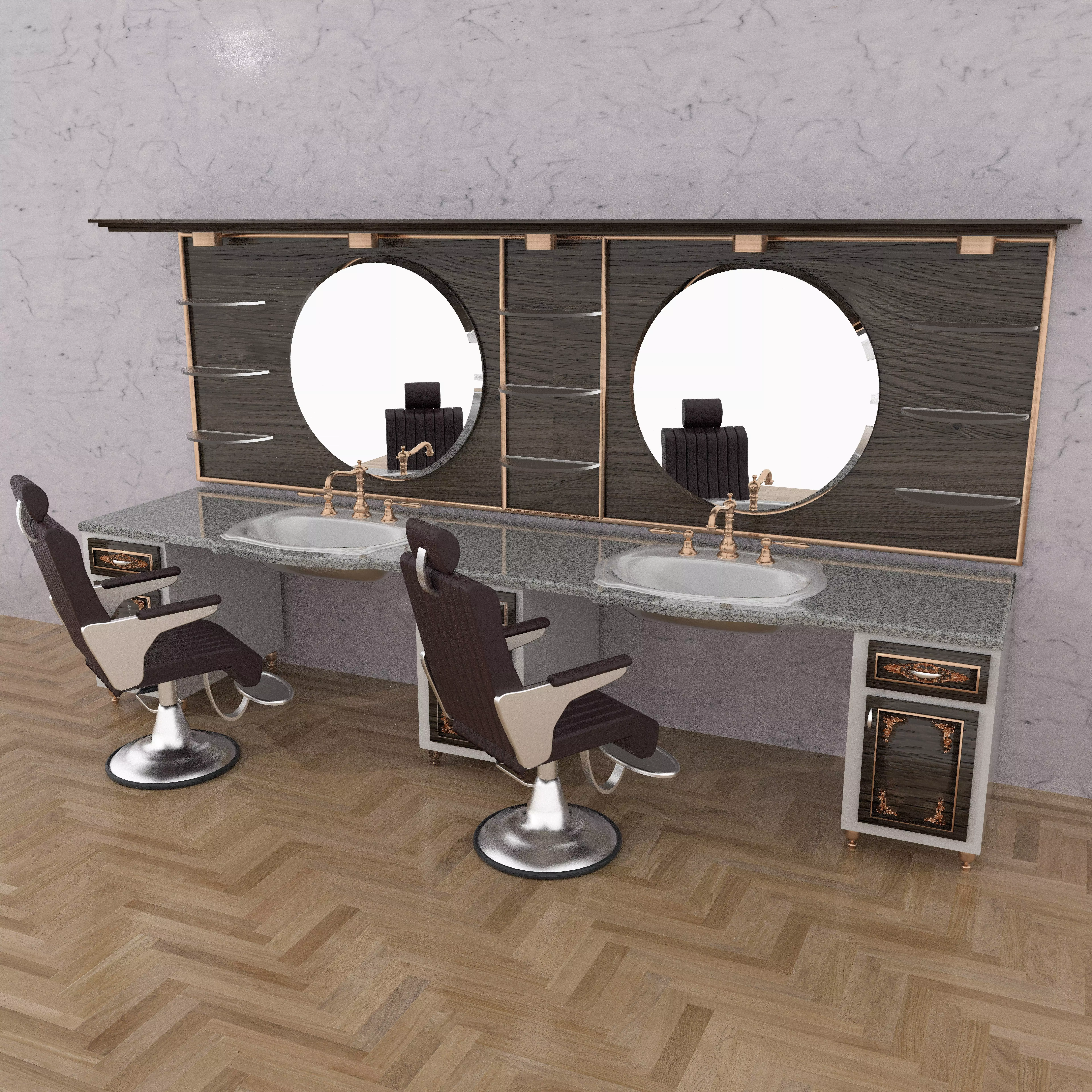 Barbershop Counter 3D model_0