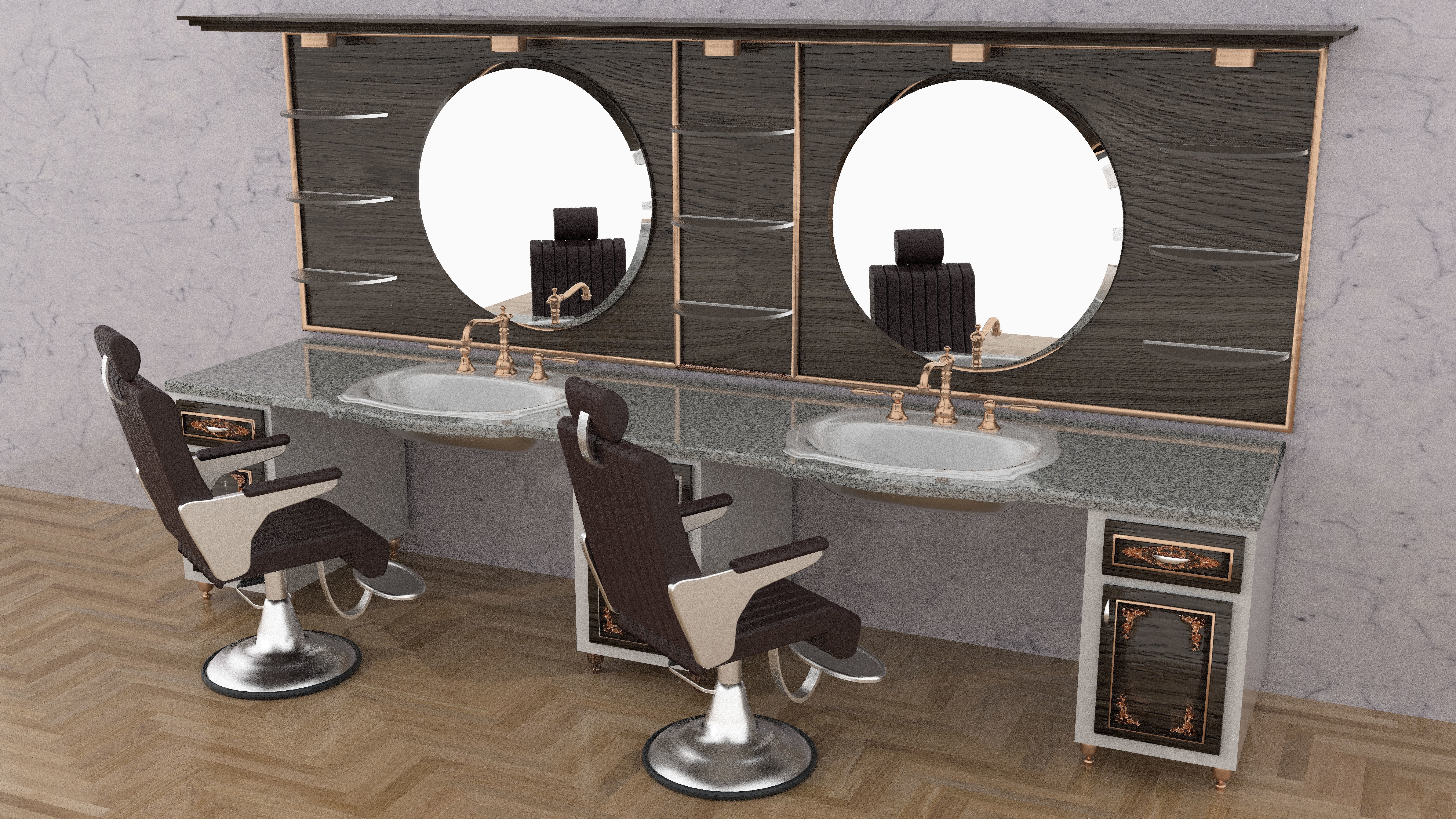 Barbershop Counter 3D model_1