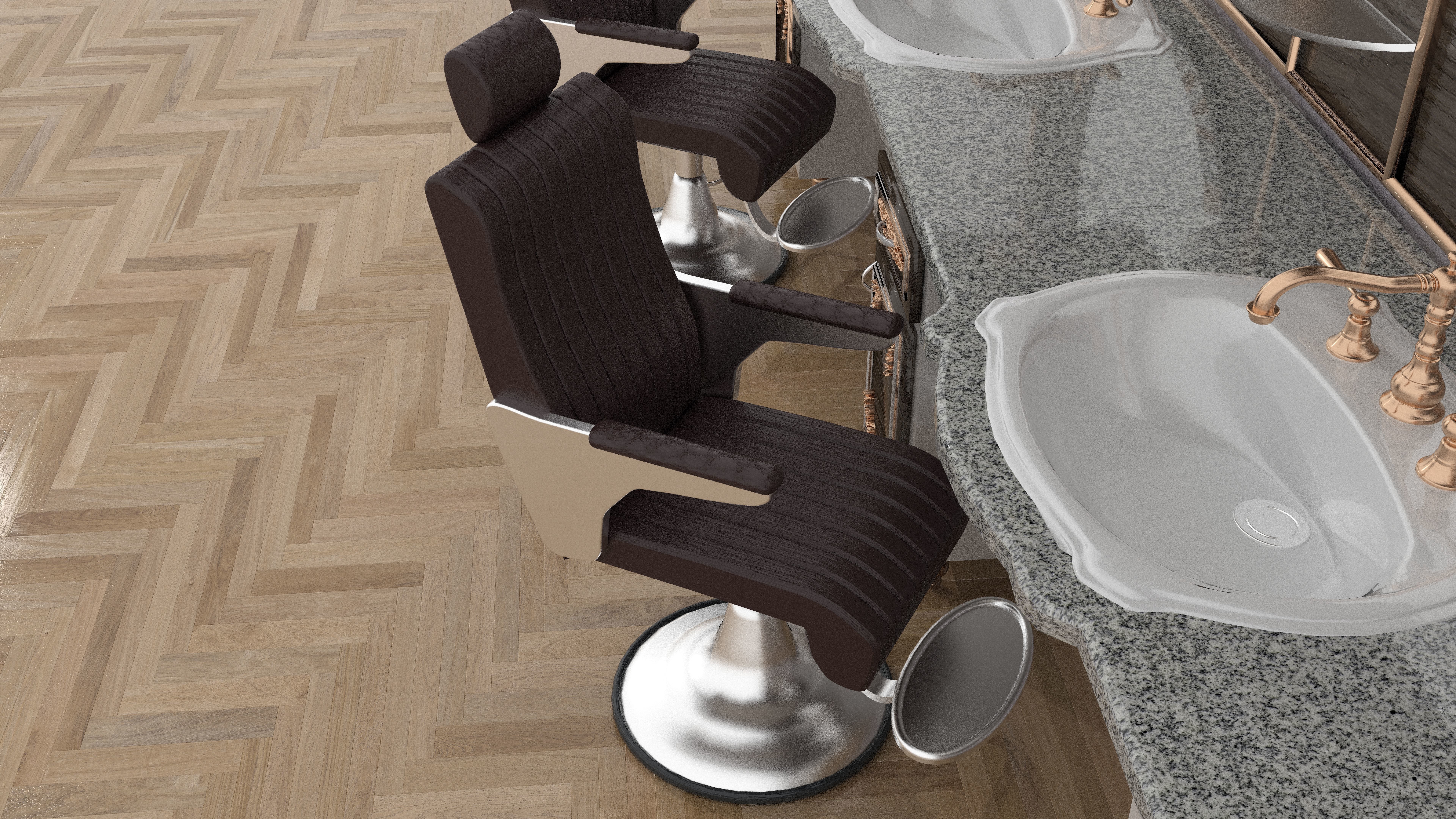 Barbershop Counter 3D model_2