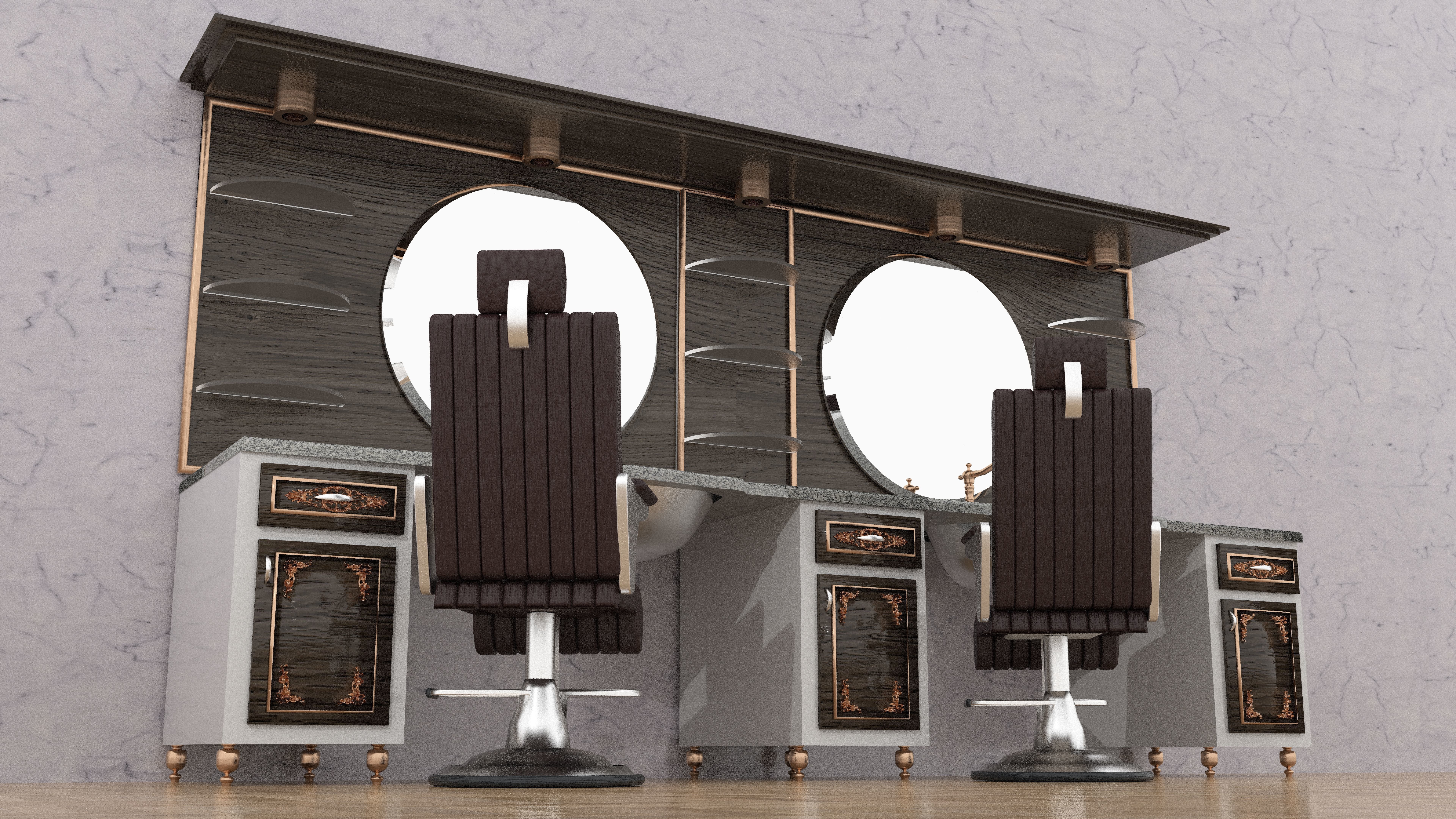 Barbershop Counter 3D model_9