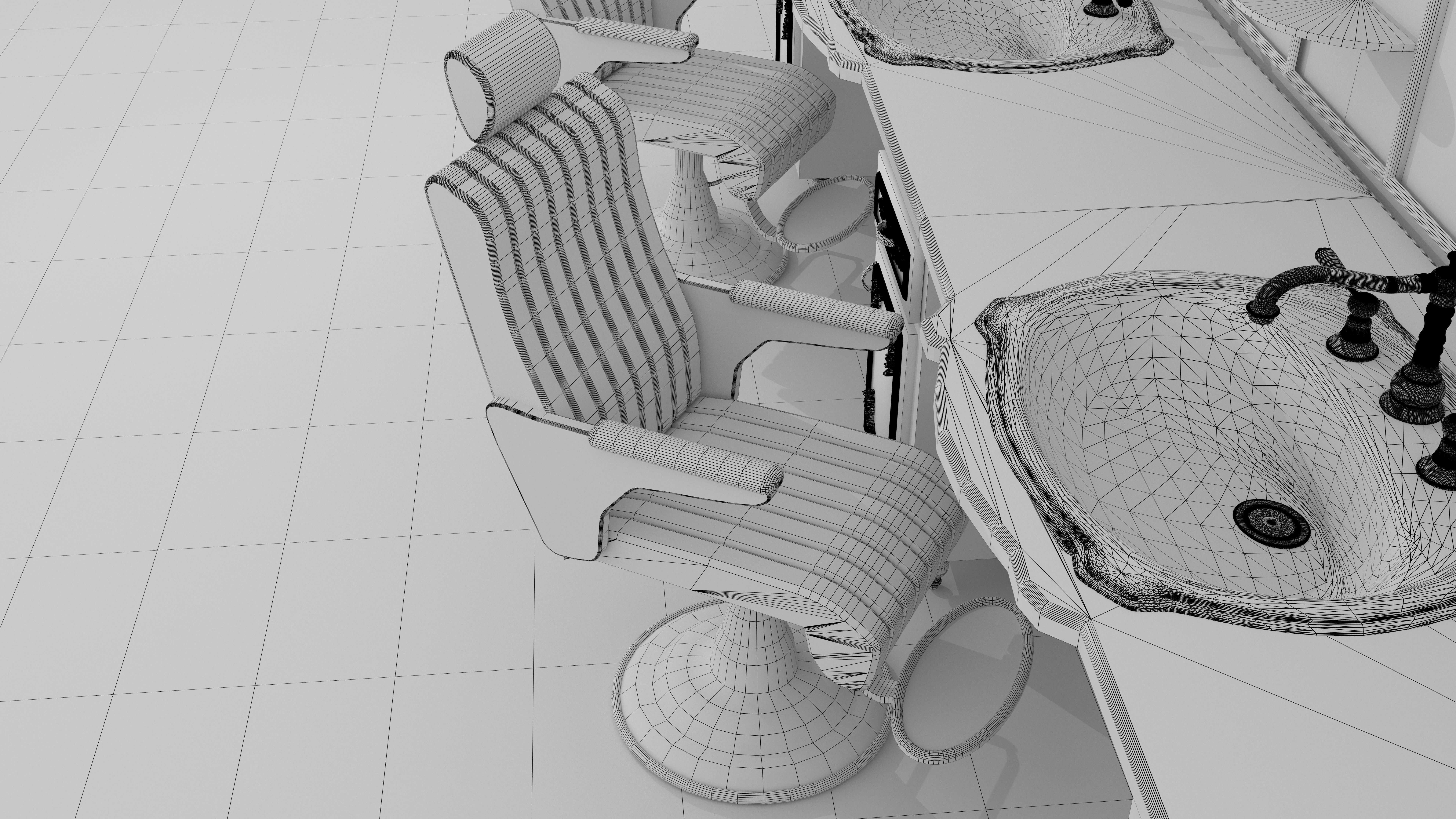 Barbershop Counter 3D model_12