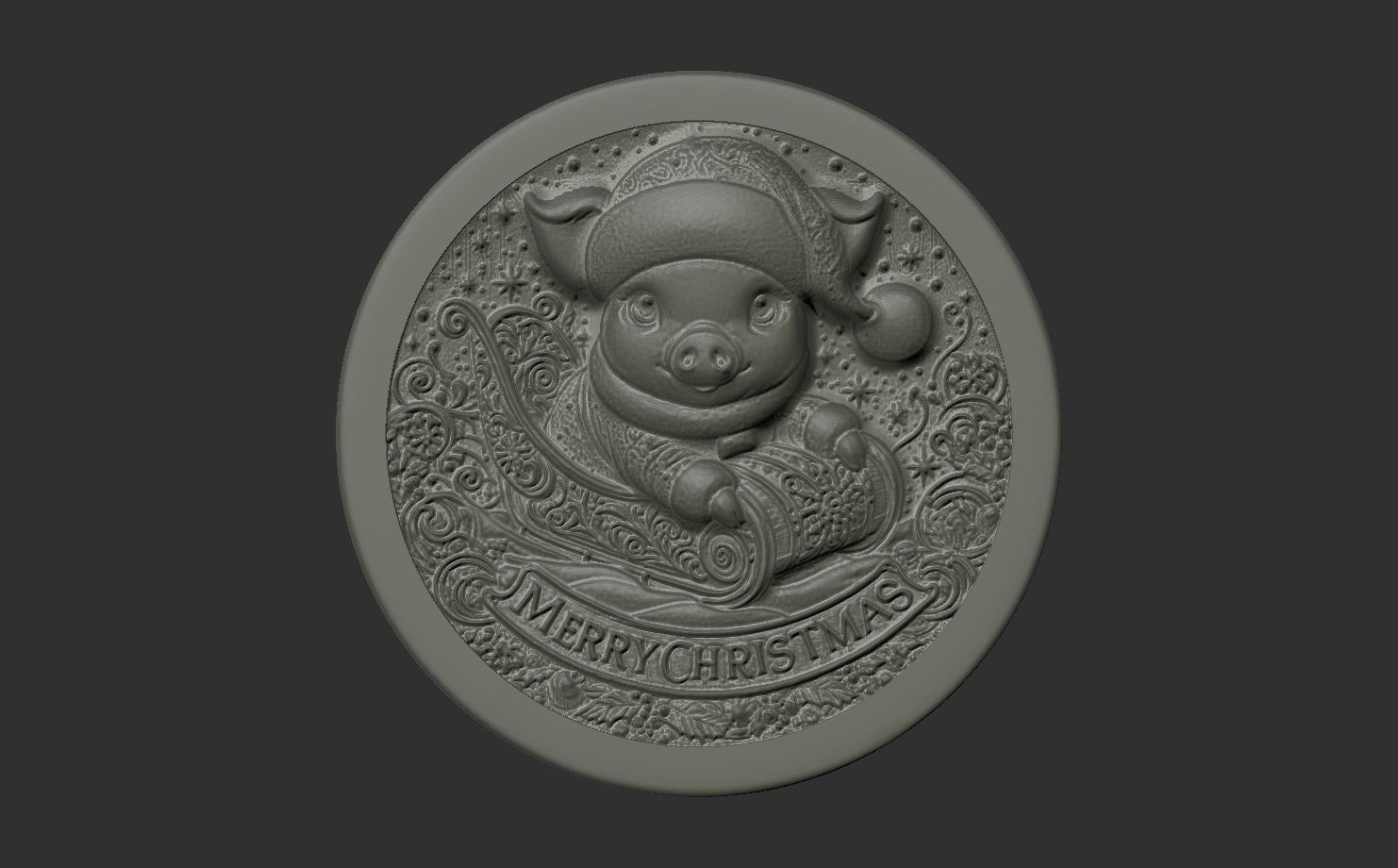 pig christmas decor  3D print model_6
