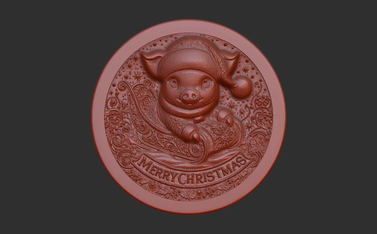 pig christmas decor  3D print model_4