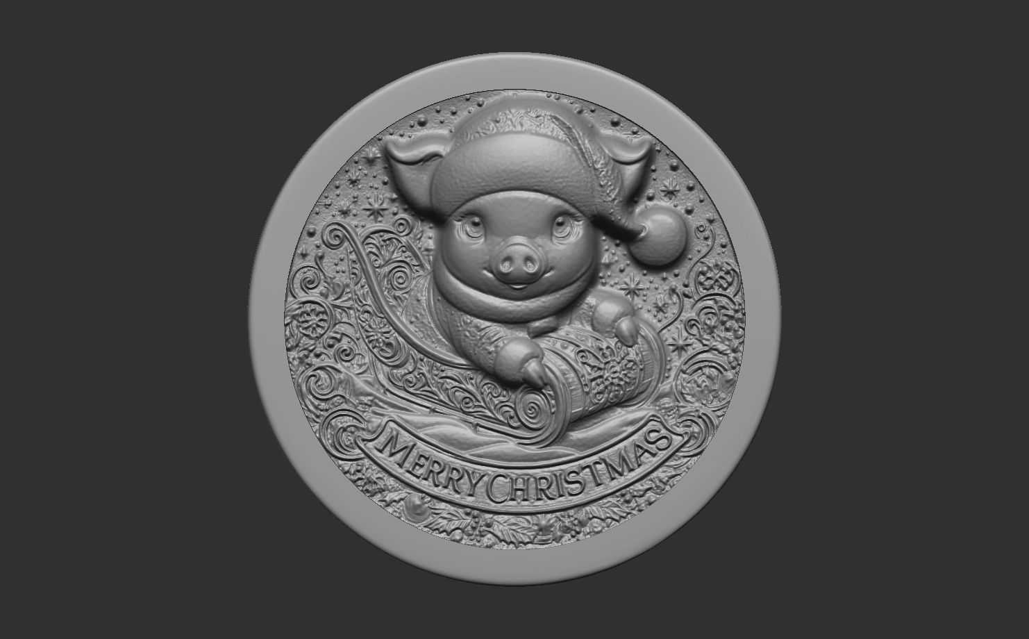 pig christmas decor  3D print model_5