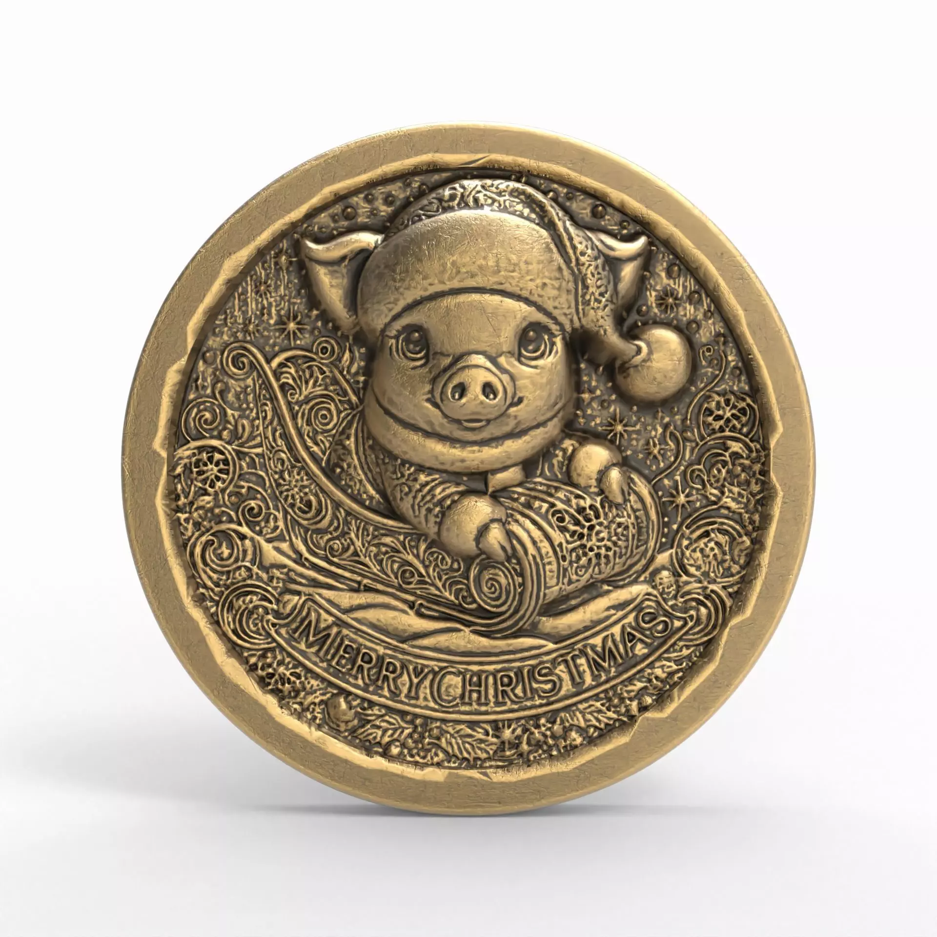 pig christmas decor  3D print model_0