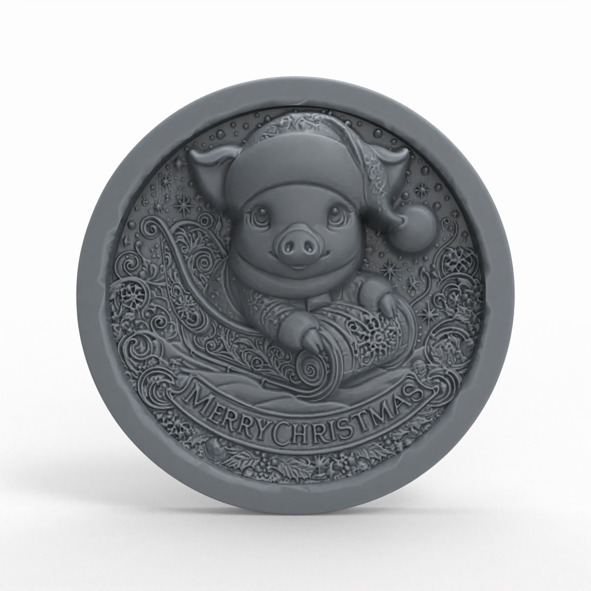 pig christmas decor  3D print model_1