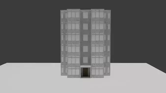 Soviet-Style Apartment Building 3D Model Free low-poly 3D model