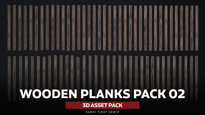 Wooden Planks Pack 02 Low-poly 3D model