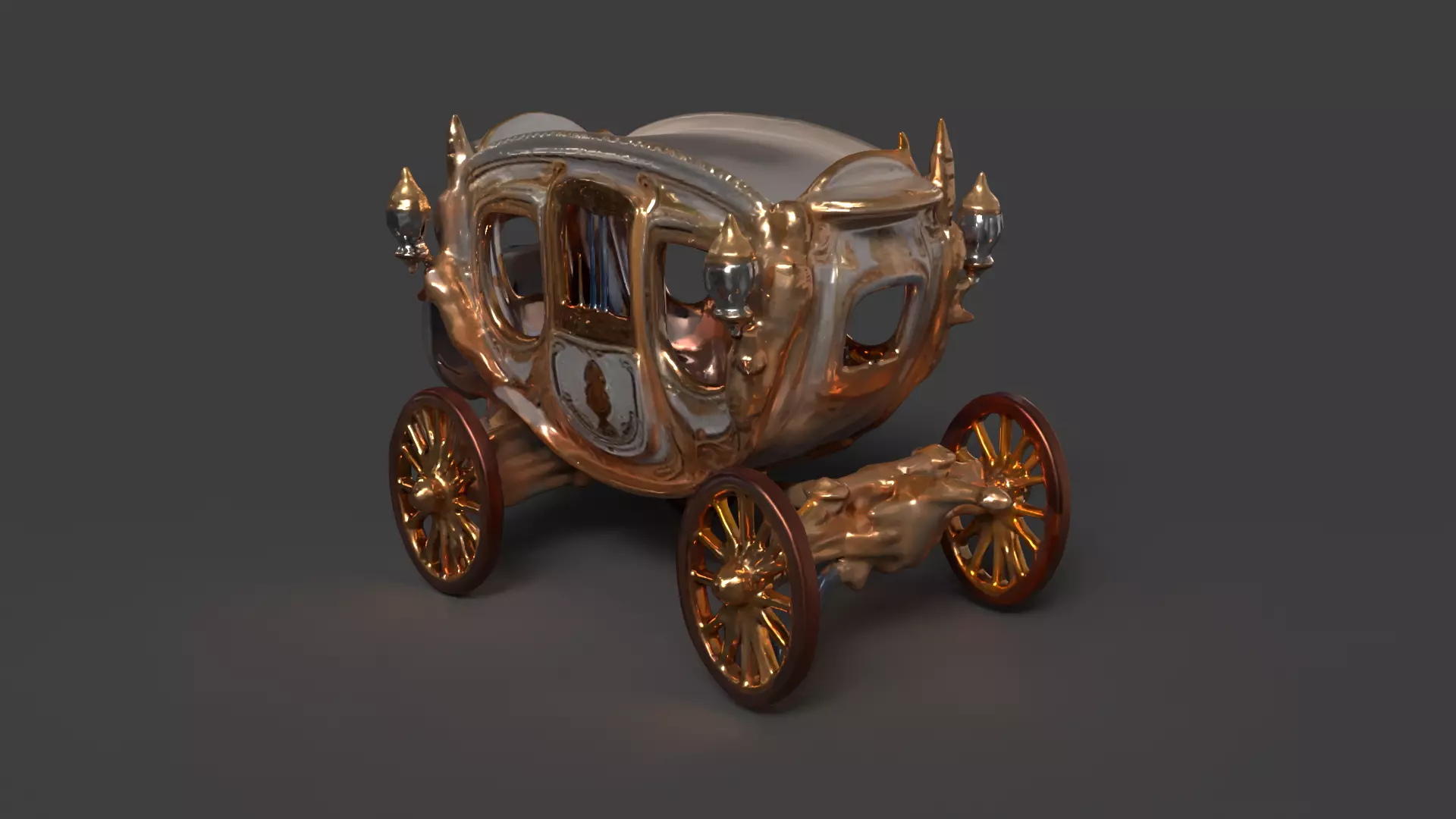 Chinese ancient carriage figure Low-poly 3D model_0
