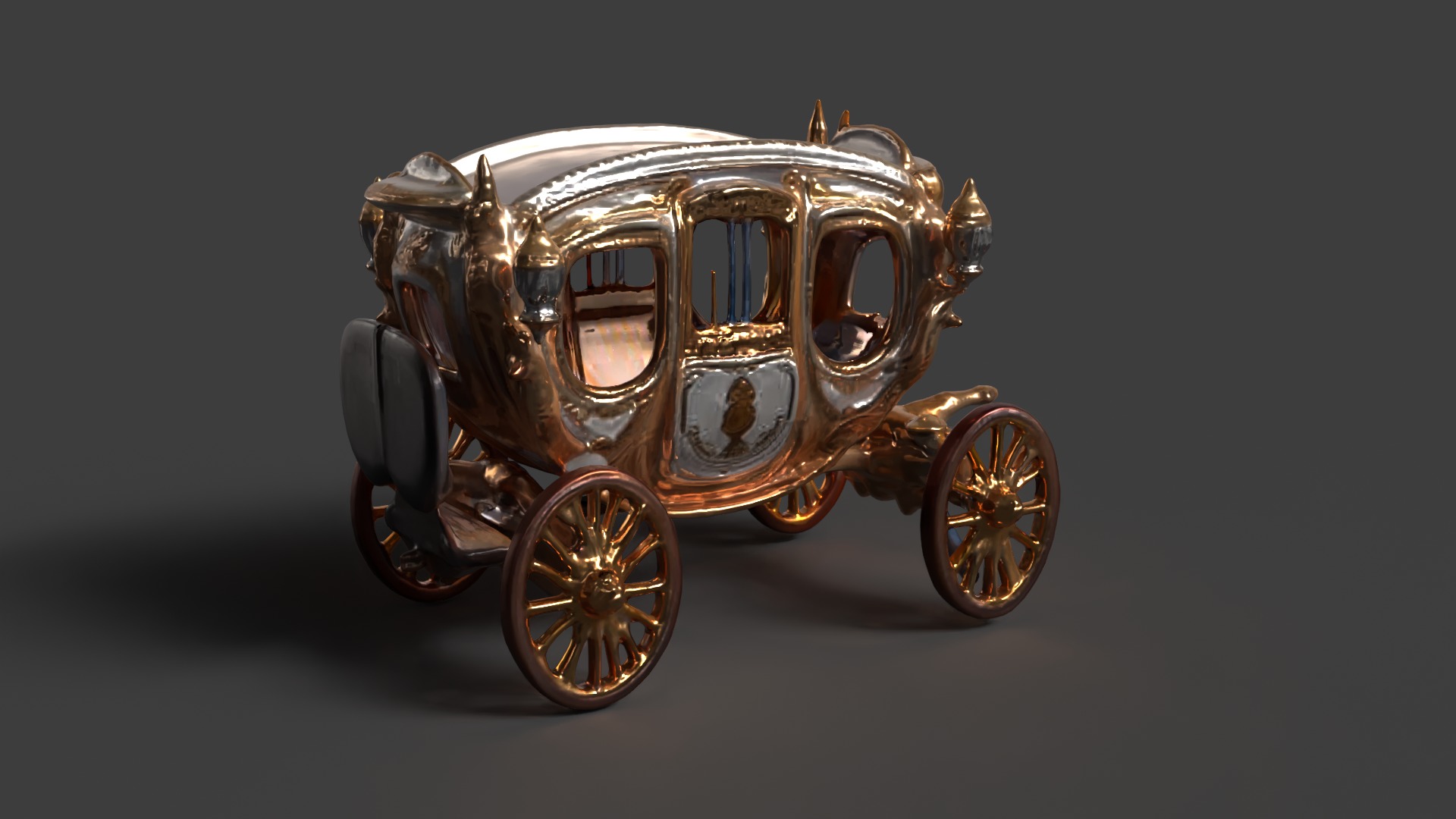 Chinese ancient carriage figure Low-poly 3D model_6
