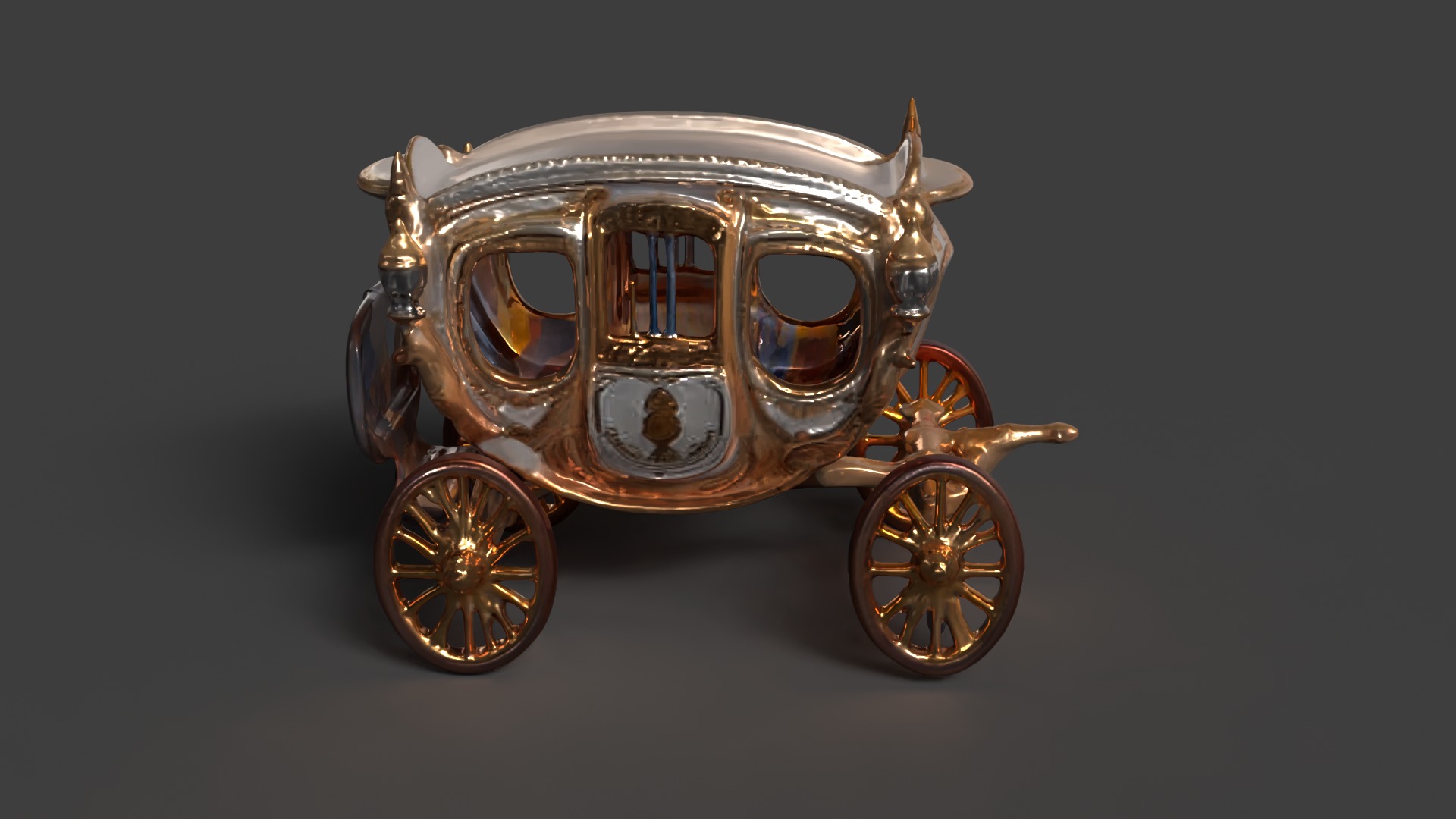 Chinese ancient carriage figure Low-poly 3D model_4
