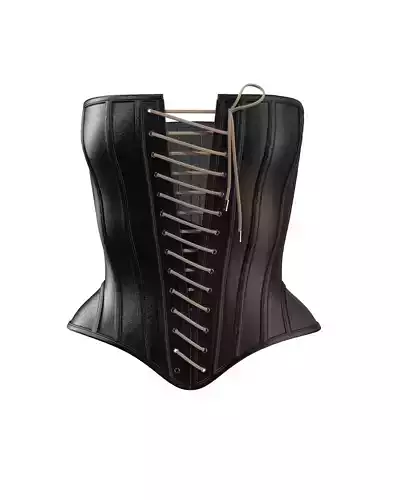 Women Lace-Up Leather Corset 3D model