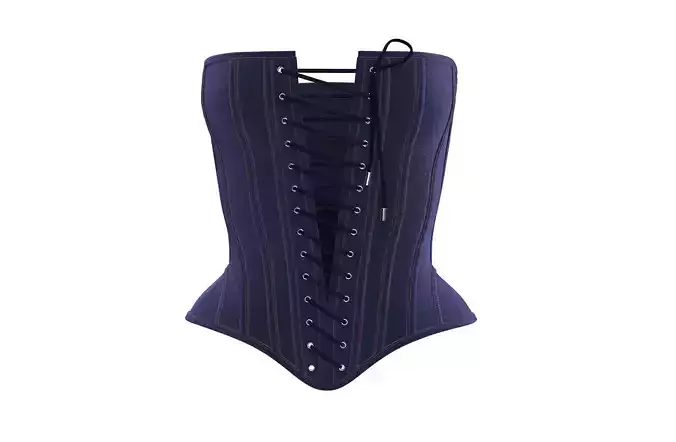 Women Lace-Up Denim Corset