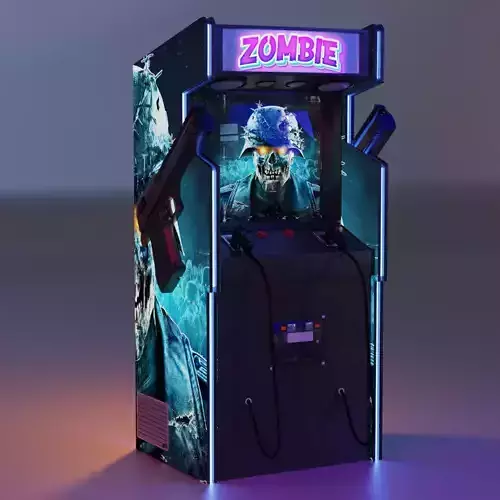 zombie shooting game machine Low-poly 3D model