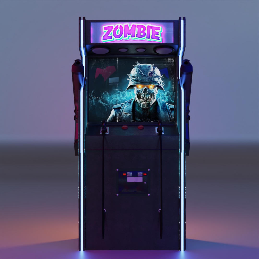 zombie shooting game machine Low-poly 3D model_2