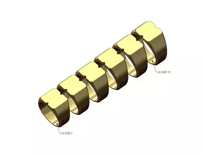 Blank top carved square signet ring US sizes 7to12