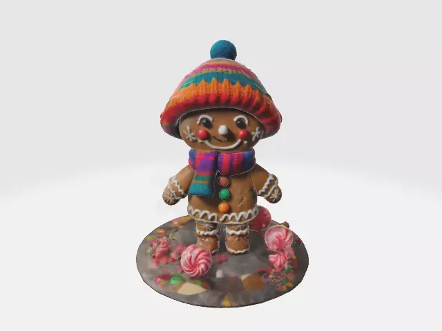 christmas gingerbread figure 3D print model_0