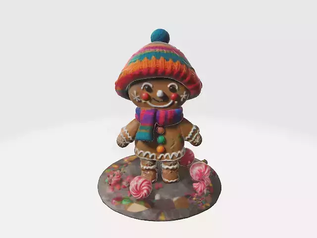 christmas gingerbread figure 3D print model