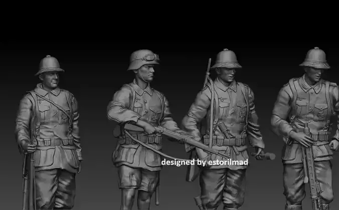 5 GERMAN SOLDIER AFRIKA KORPS RESTING 3D print model