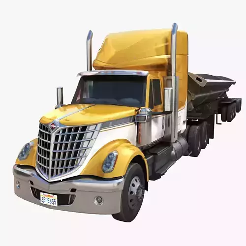 International LoneStar sidedump road train Low-poly 3D model