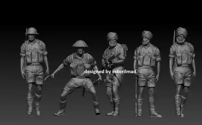  INDIAN GURKHA SOLDIERS EL ALAMEIN 3D print model